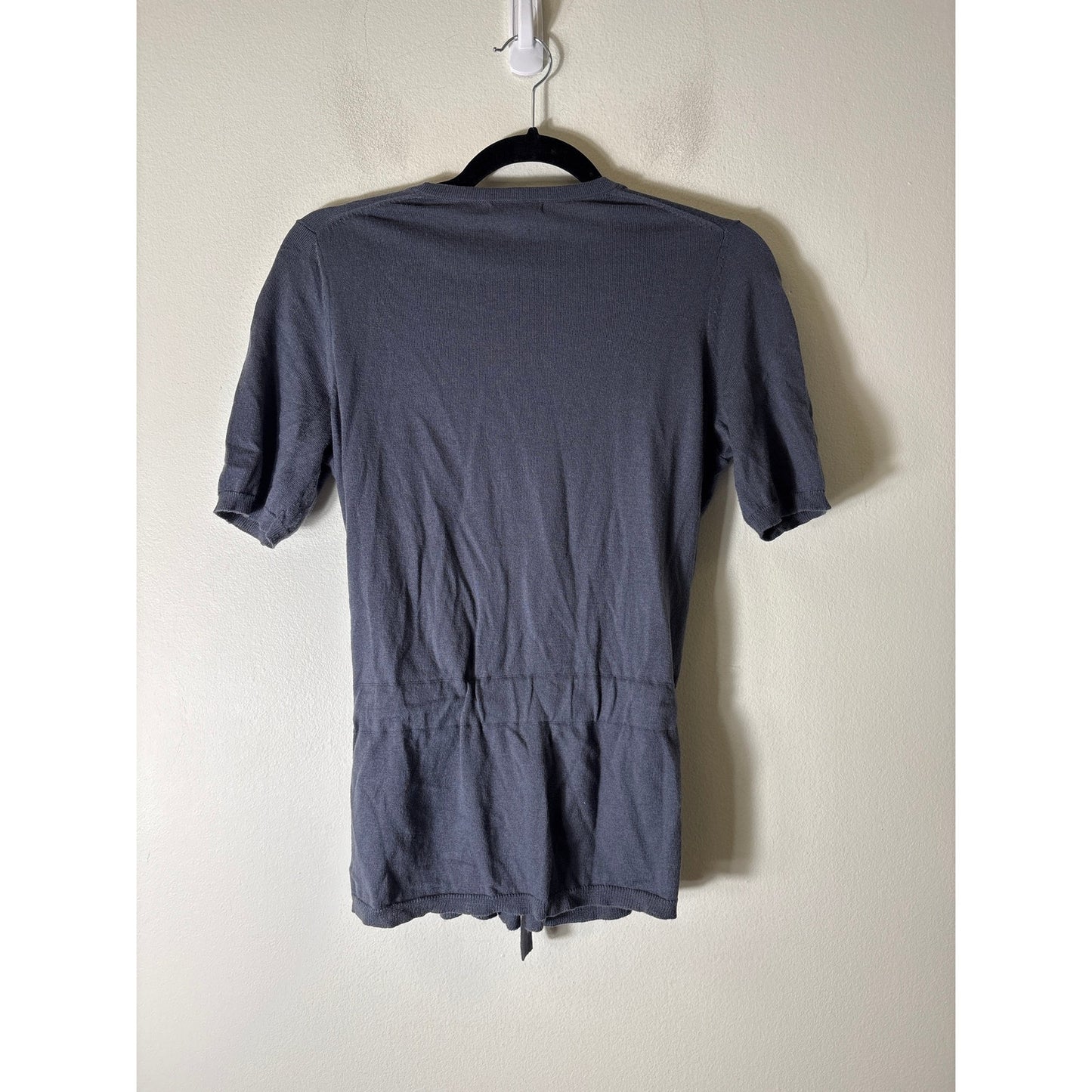 Gap Blue/Gray Lightweight Drawstring Waist Open Sweater Sz S