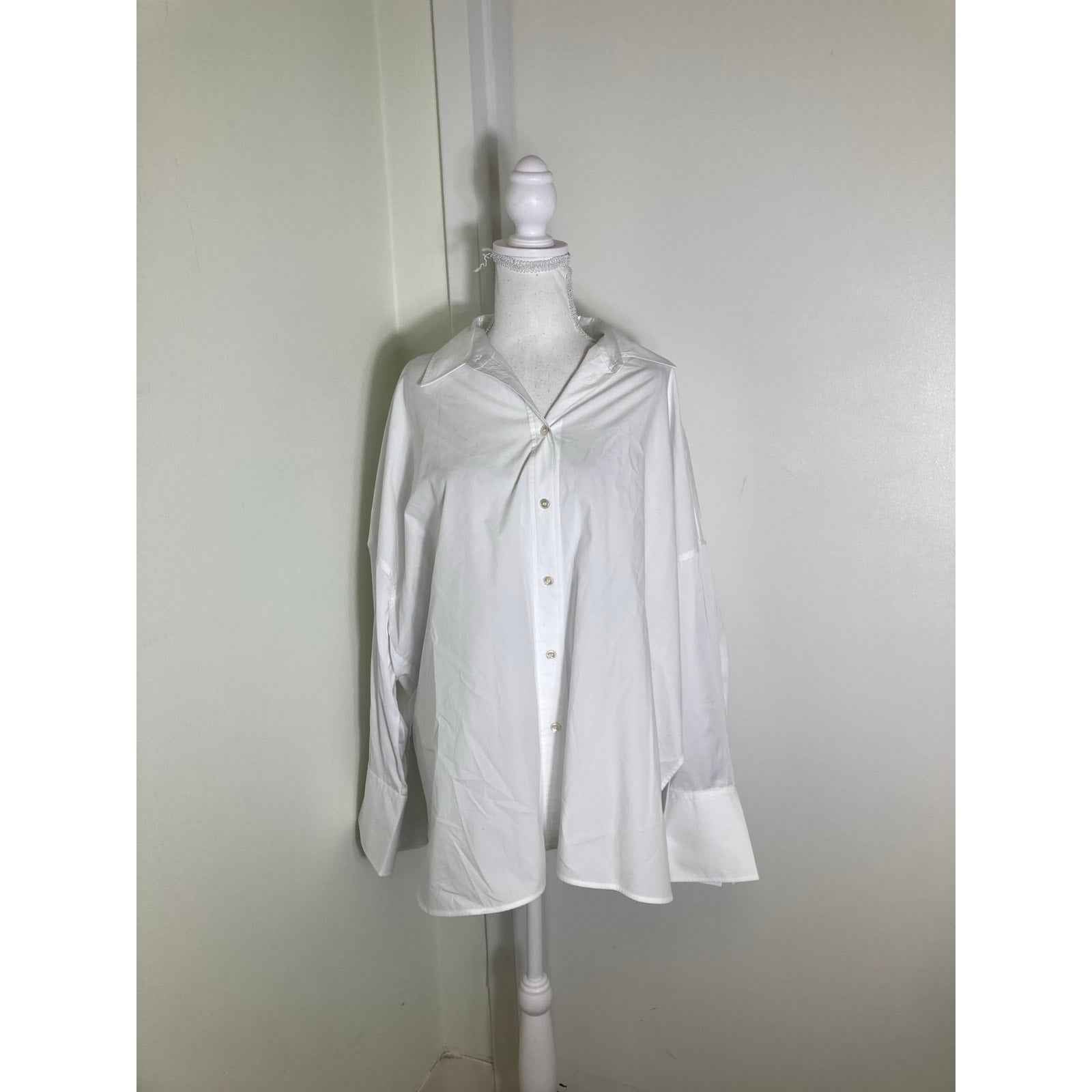 Joseph of London White Cotton Long Sleeve Button Up shirt Sz 40