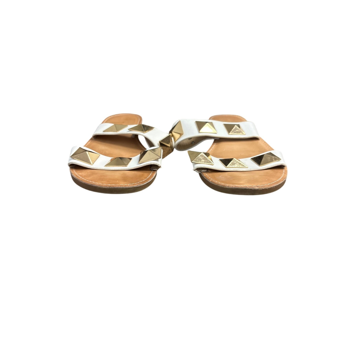 Soda White Gold Stud Slides Sz 10