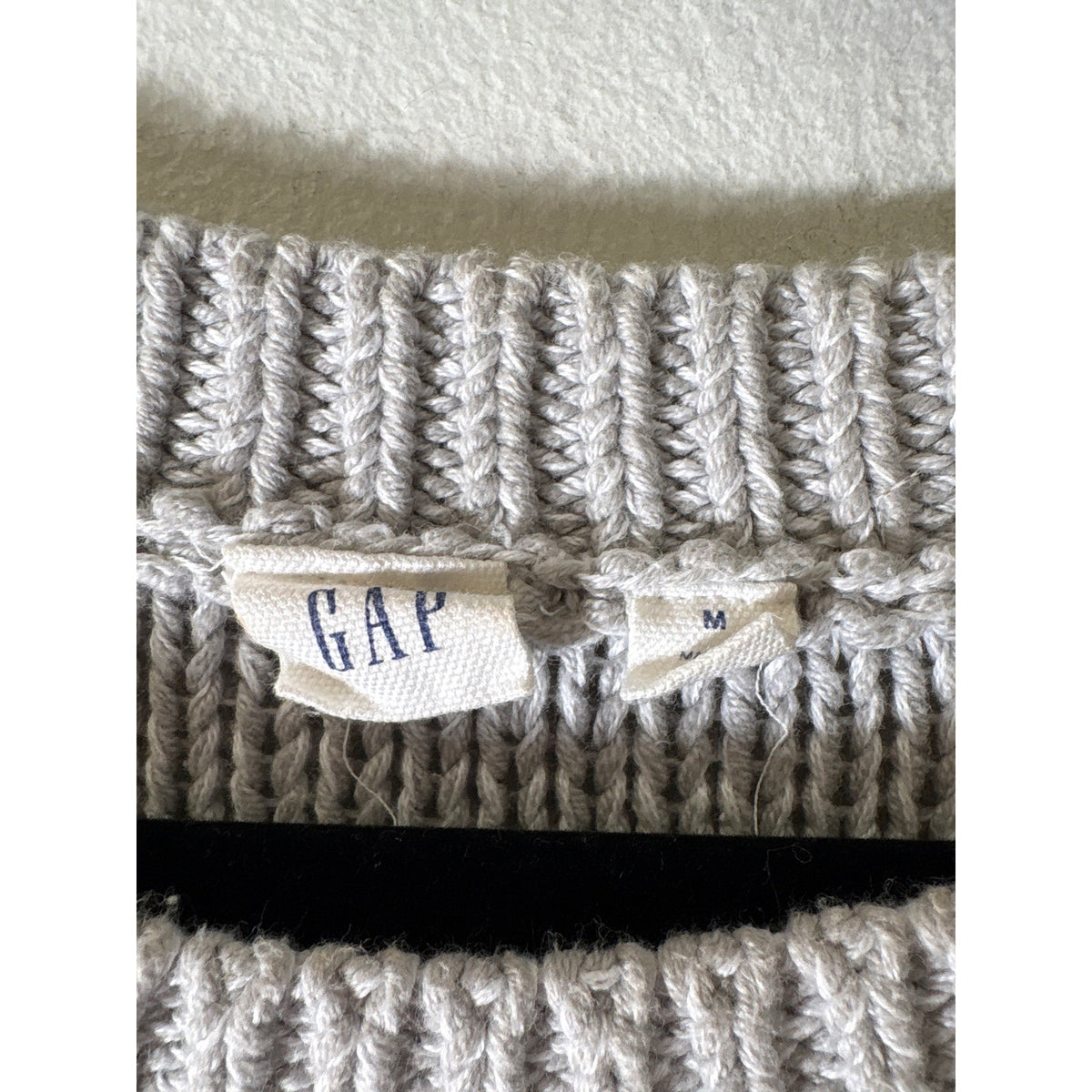 Gap Gray Long Sleeve Crew Neck Cable Knit Sweater Sz M