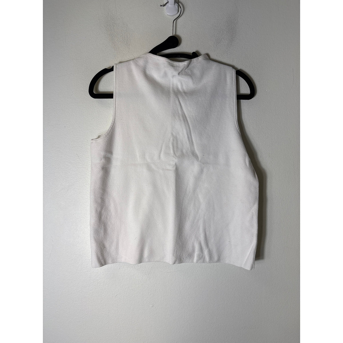 Milly White Mock Neck Sleeveless Sweater Top Sz M