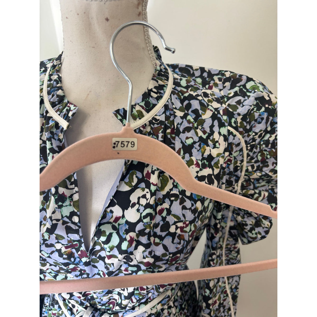 Marie Oliver Purple and Black Floral Mini Dress Sz XS