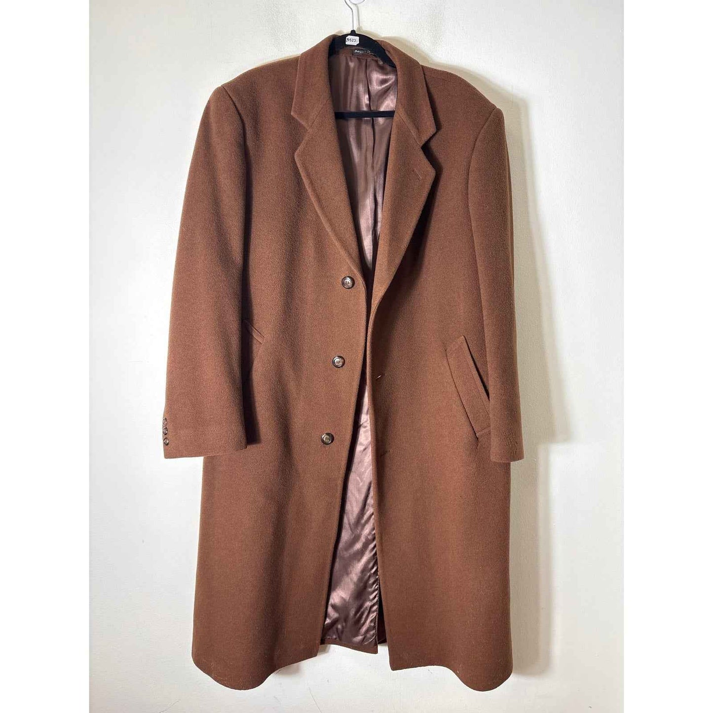 Men's Vintage Silver Cloud Brown Long Sleeve Overcoat Sz 44L