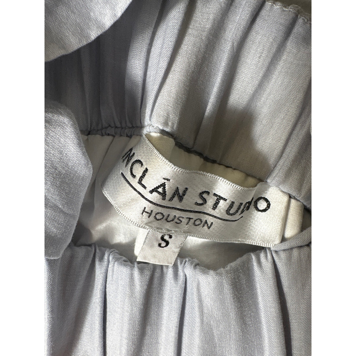 Inclan Studio Houston Powder Blue Ruffle Mini Dress Sz S
