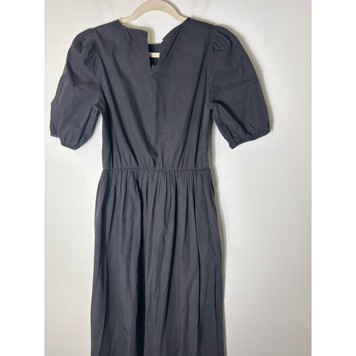 Greylin Black Cotton Puff Sleeve Maxi Dress Sz S
