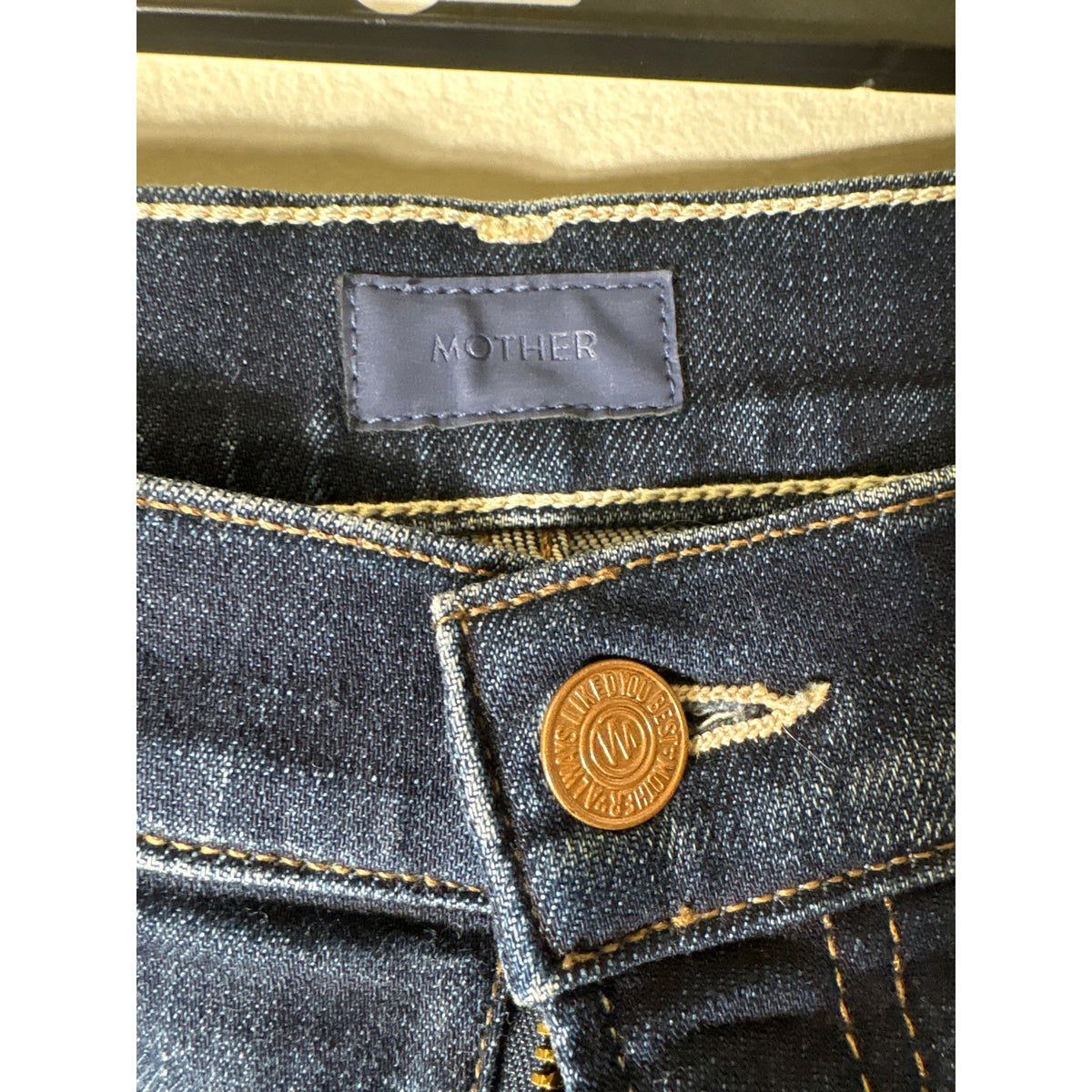 Mother Dark Wash The Hustler Ankle Fray Blue Jeans Sz 27