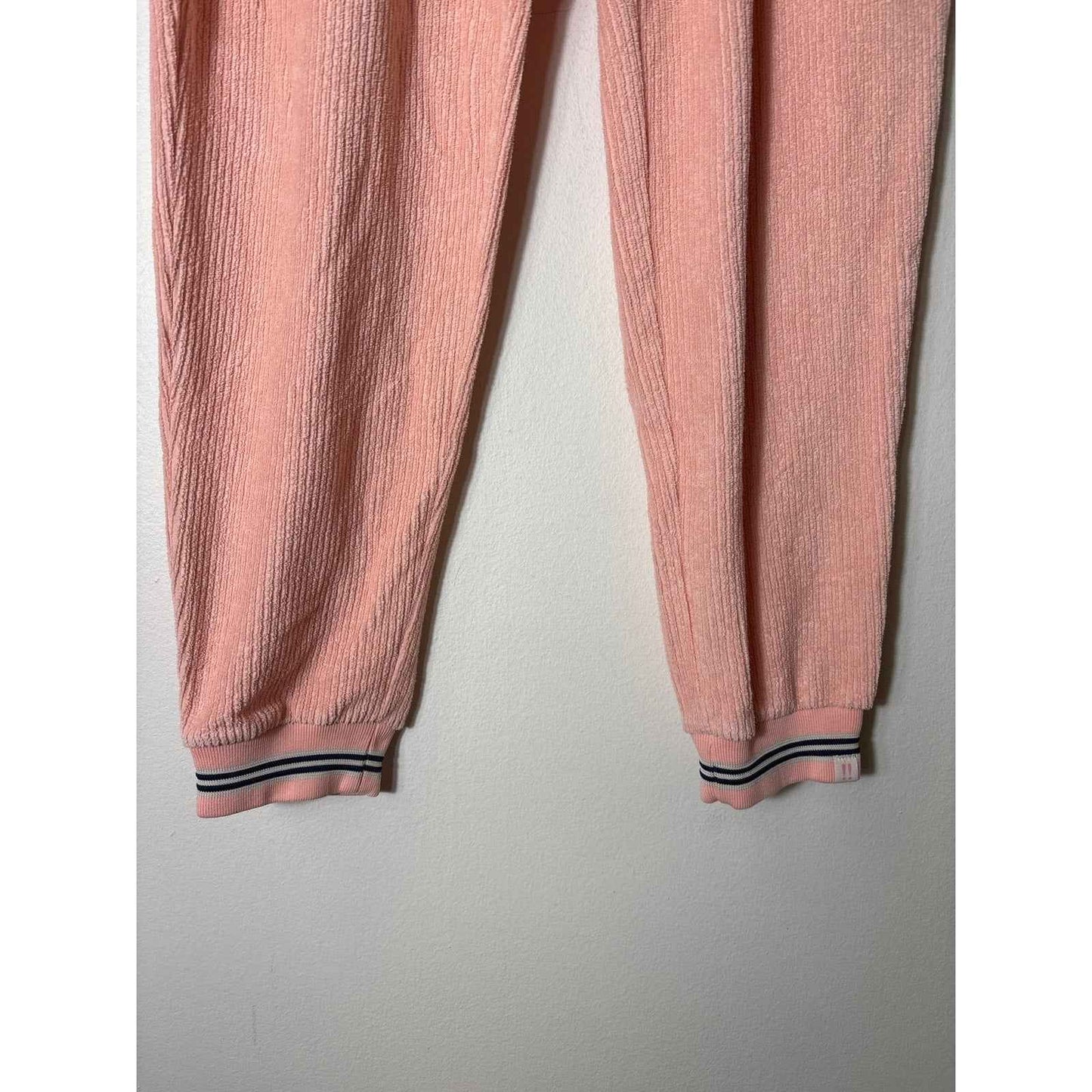 Roller Rabbit Peach Ribbed Terry Cloth Joggers Sz S