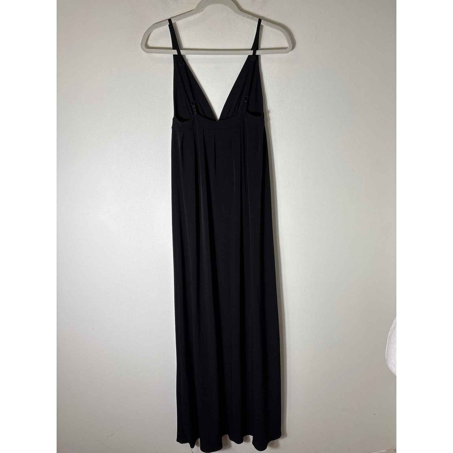 Studio M Black Adjustable Strap Deep V Maxi Dress Sz XS