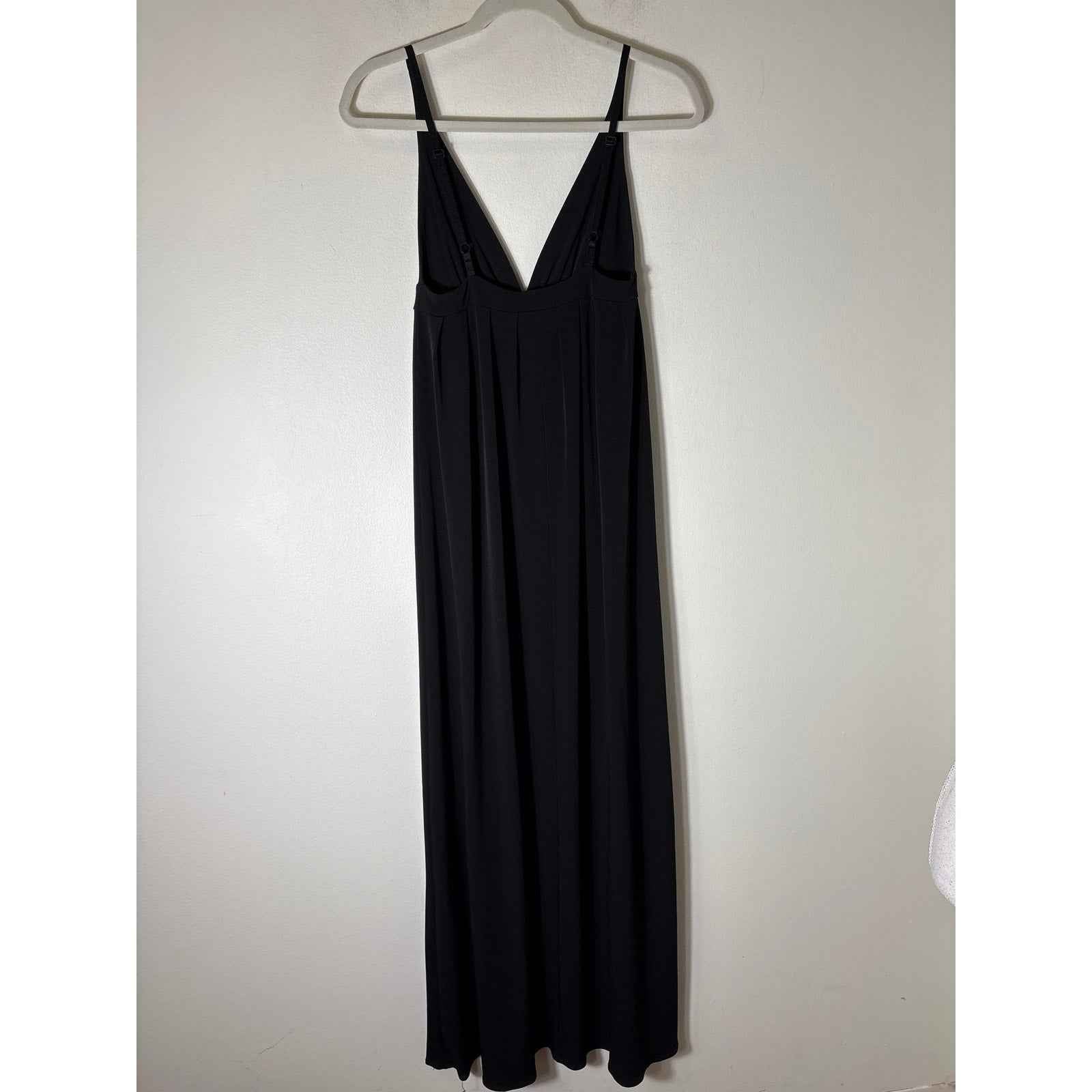 Studio M Black Adjustable Strap Deep V Maxi Dress Sz XS