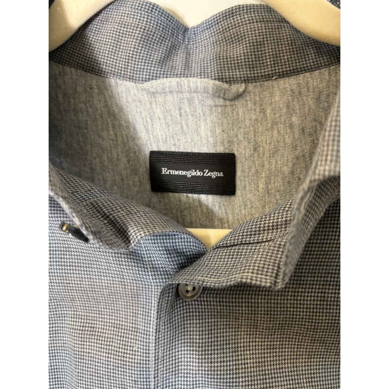 Men's Ermenegildo Zegna Bluish Gray Soft Cotton  Button Down Shirt Sz L