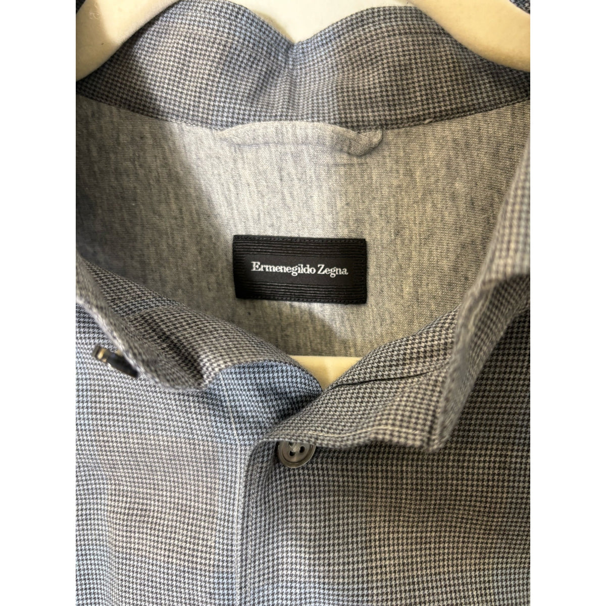 Men's Ermenegildo Zegna Bluish Gray Soft Cotton  Button Down Shirt Sz L