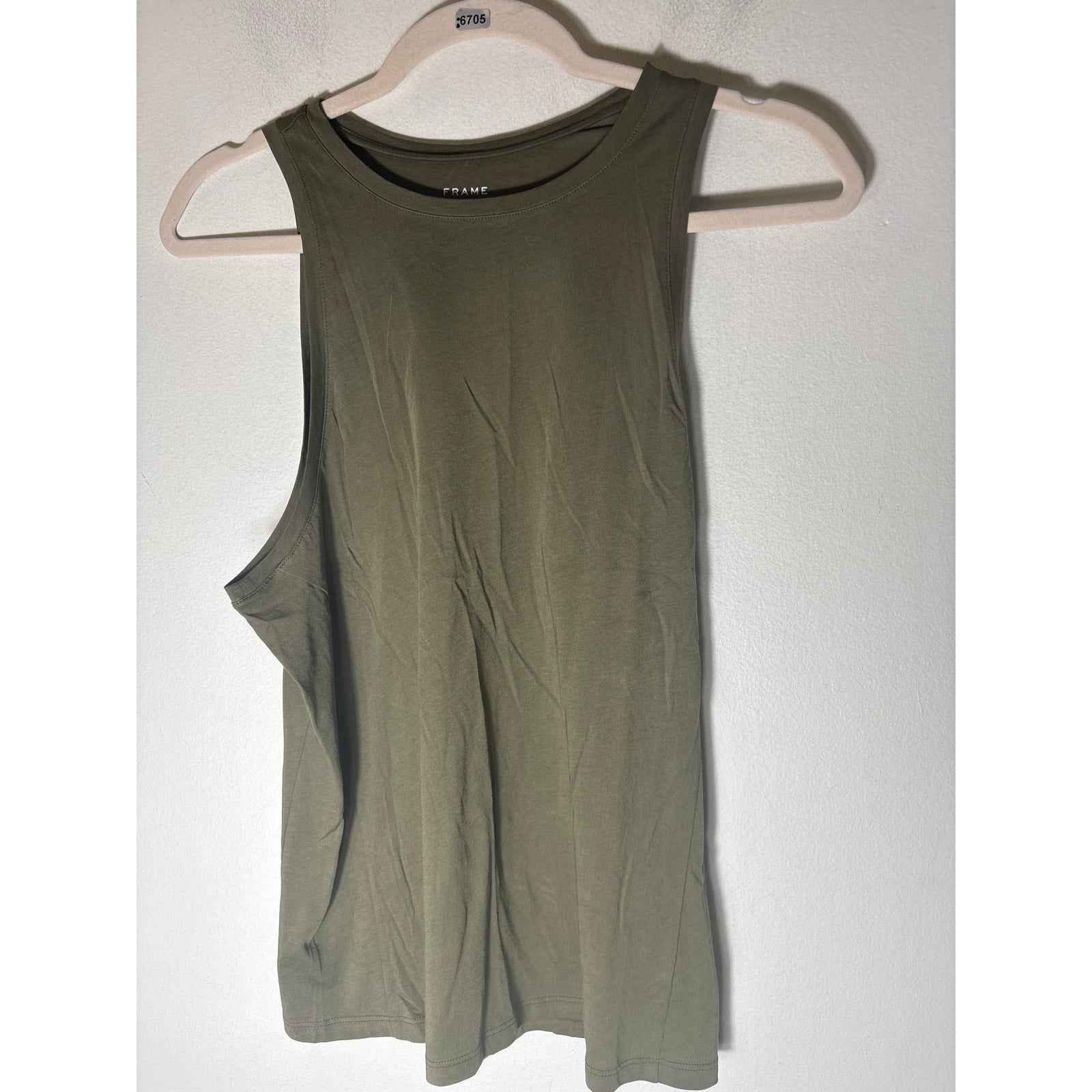 Frame Olive Green Le Mid Racer Tank Top Sz M