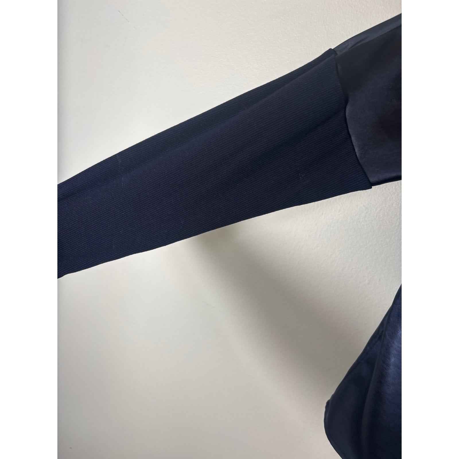 Melissa Nepton Black Long Sleeve Mixed Media Shirt Sz XS