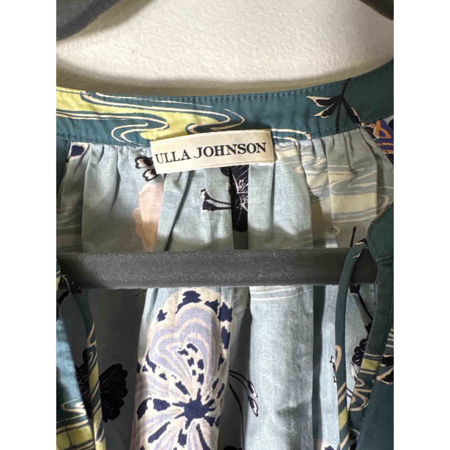 Ulla Johnson Green Cotton Flutter Sleeve Top Sz 4
