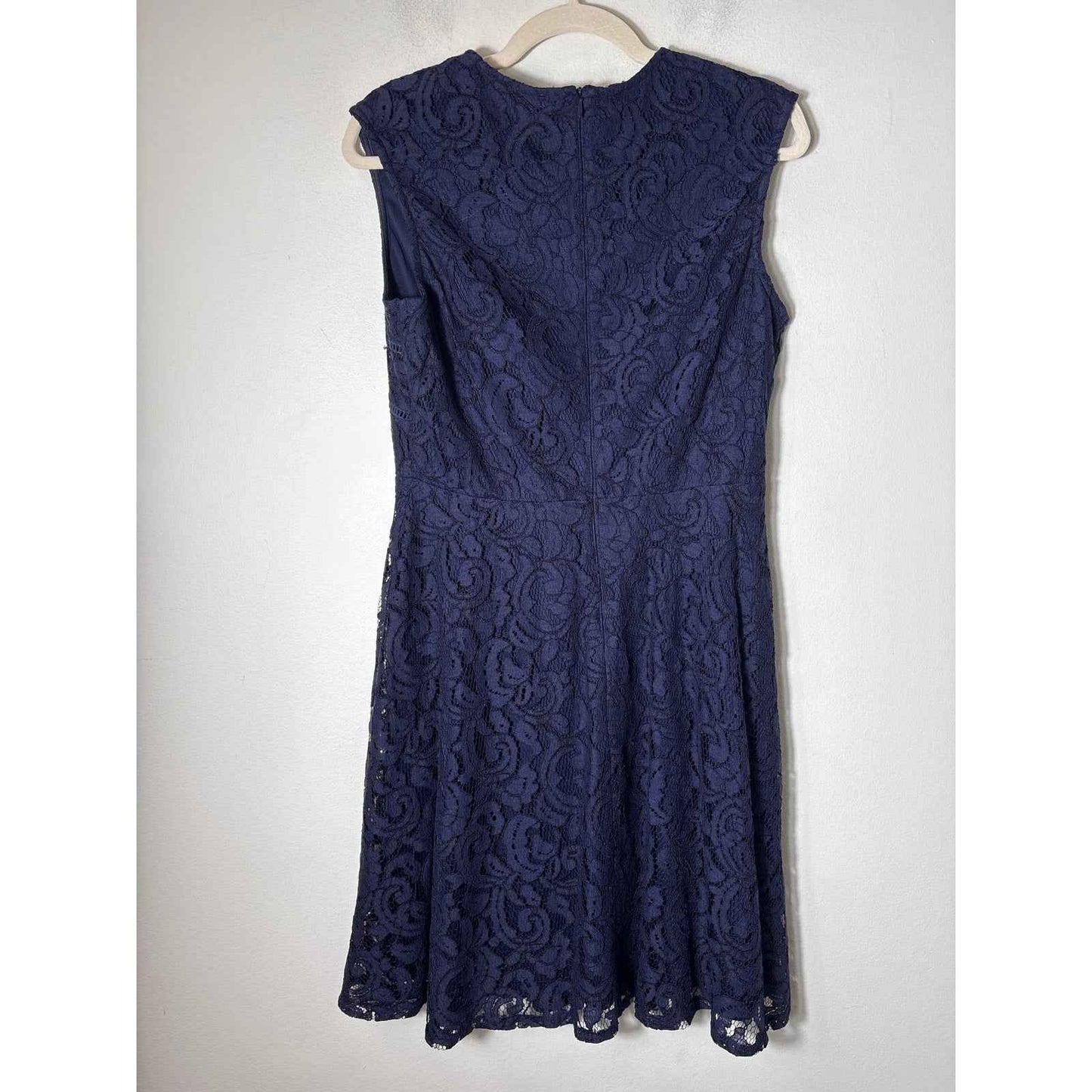 London Times Navy Sleeveless Knee Length Shift Dress sz 8