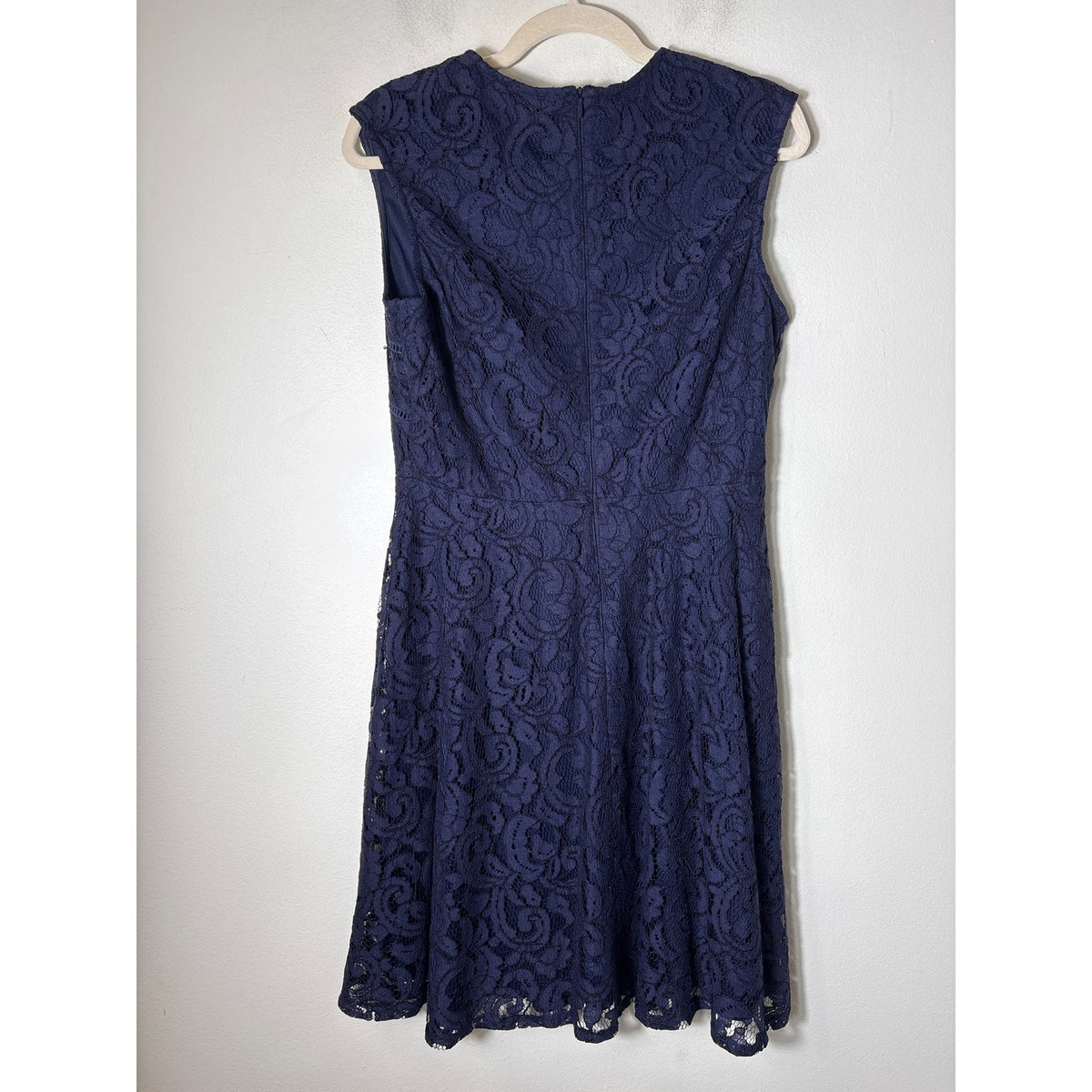 London Times Navy Sleeveless Knee Length Shift Dress sz 8