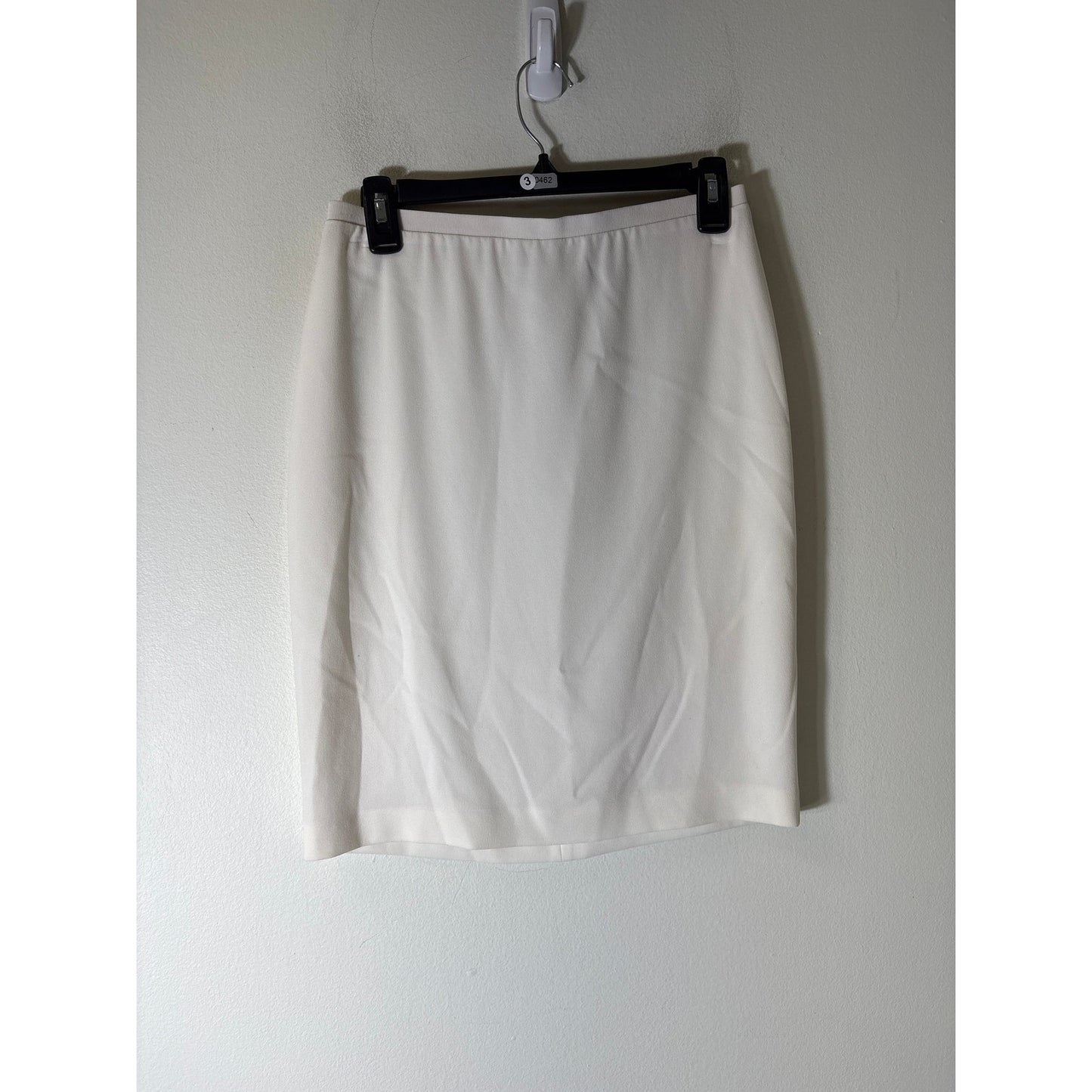 Elie Tahari Off White Back Zip Knee Length Pencil Skirt Sz 4