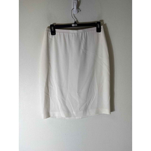 Elie Tahari Off White Back Zip Knee Length Pencil Skirt Sz 4