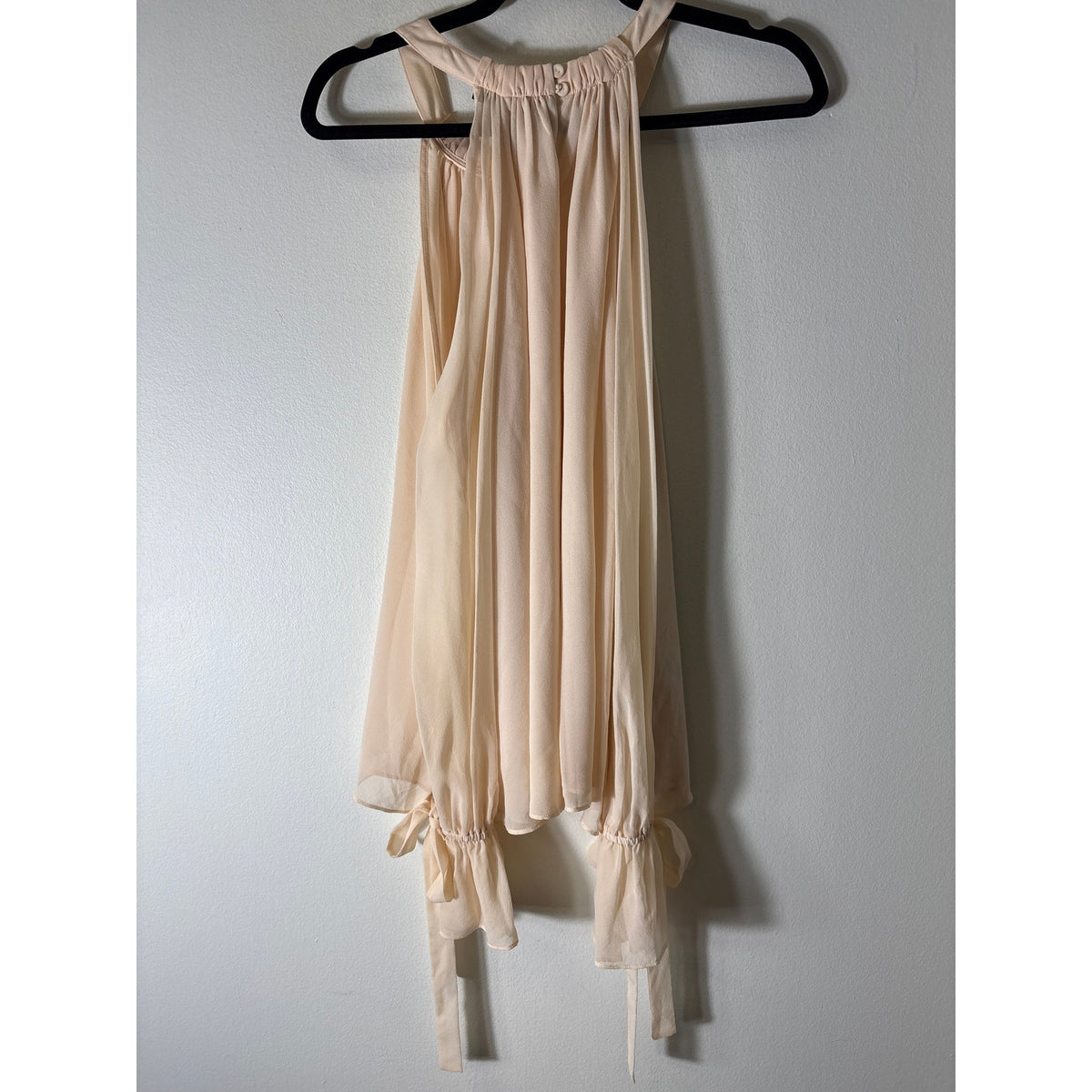 BCBG Peach Cold Shoulder Long Sleeve Blouse Sz L