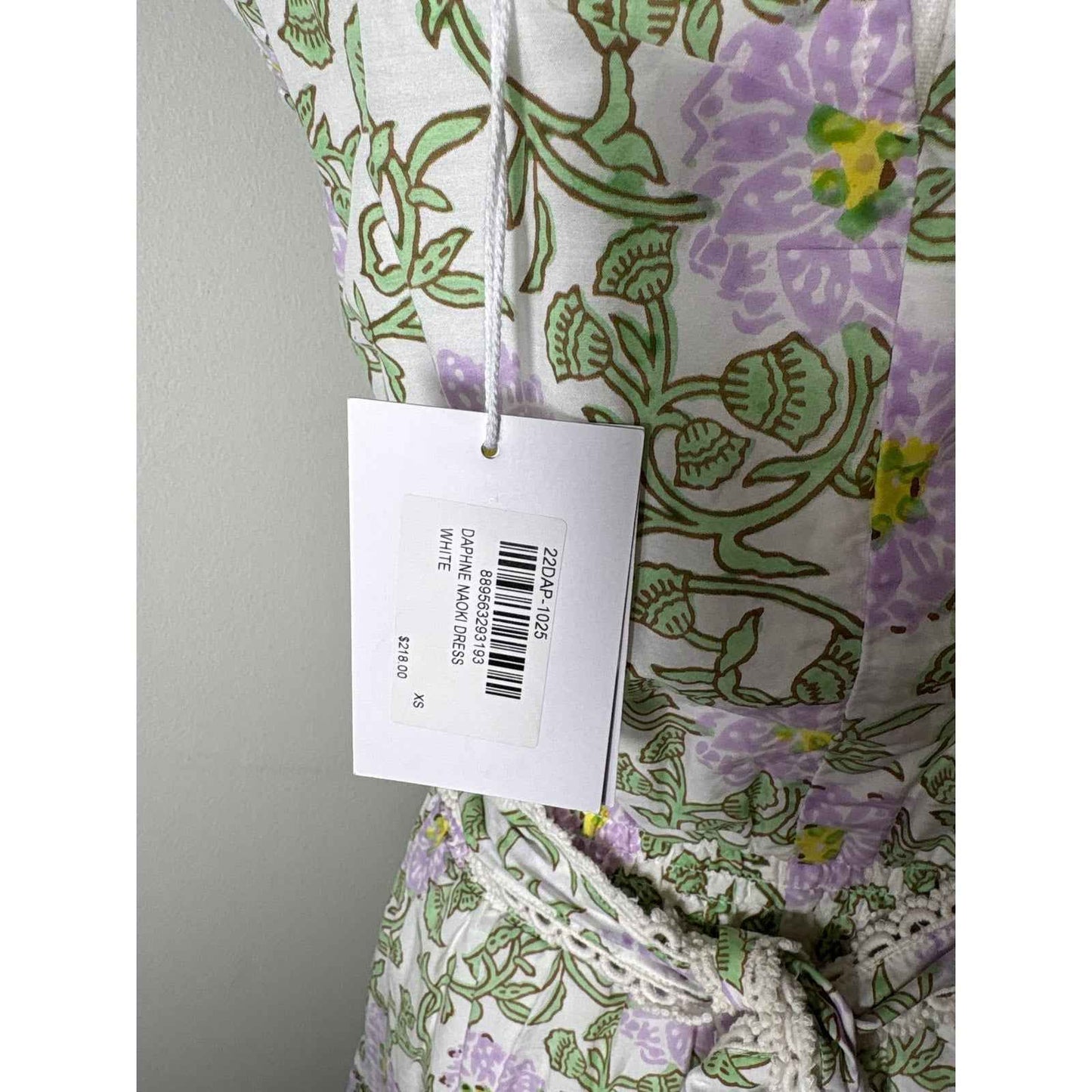 NWT Roller Rabbit Daphne Naoki Green and Lilac Flower Dress Sz XS