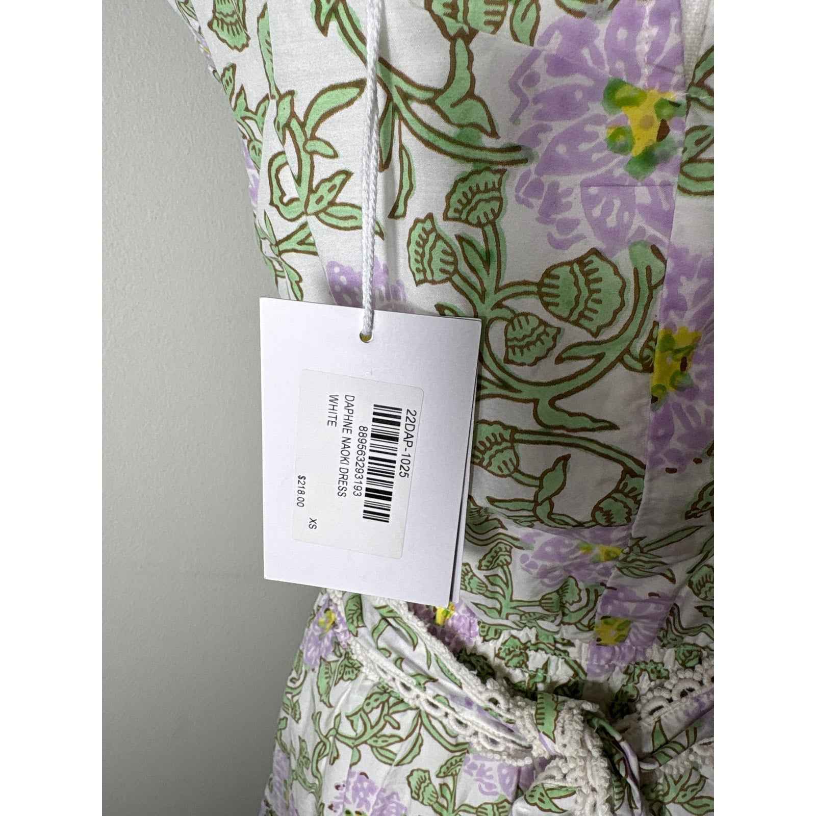 NWT Roller Rabbit Daphne Naoki Green and Lilac Flower Dress Sz XS