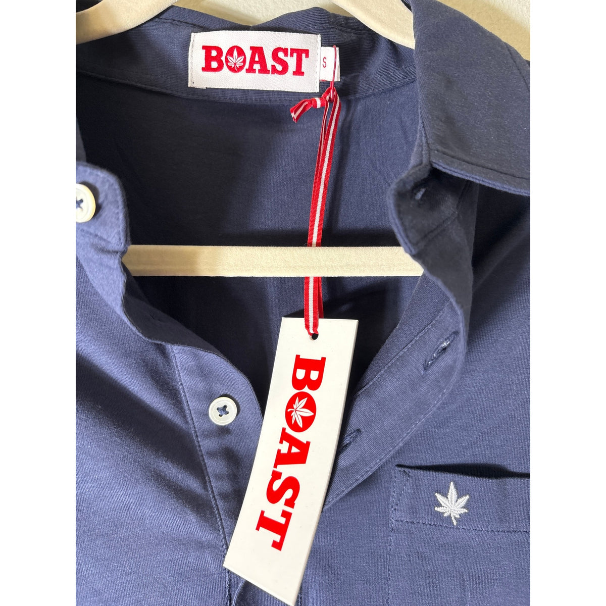 Mens NWT Boast Navy Polo Shirt Sz S