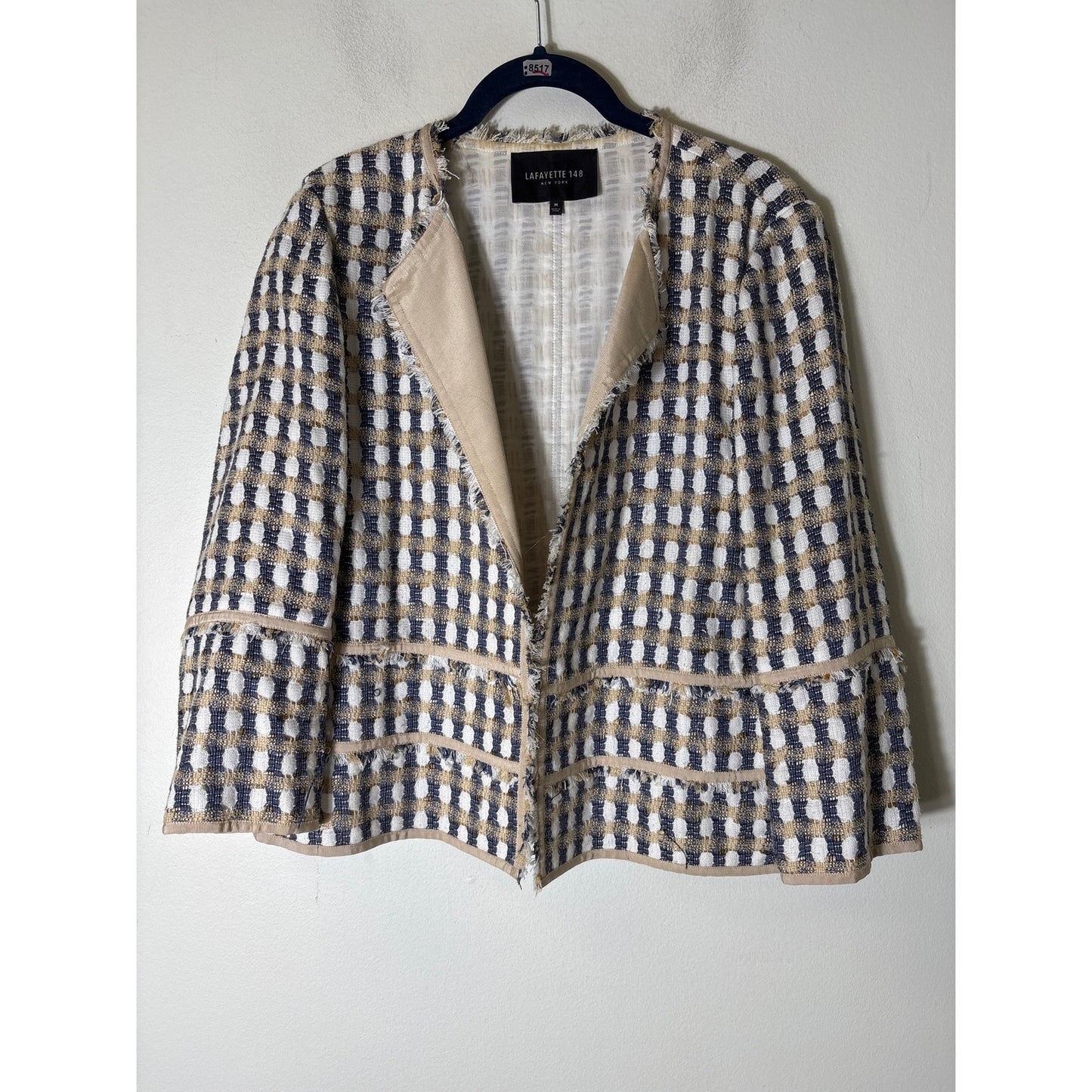Lafayette 148 Gold and Blue Long Sleeve Jacket Sz M