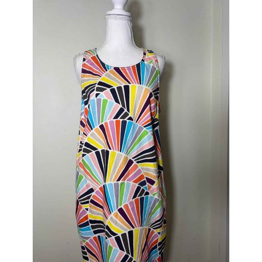 Trina Turk Multicolored Sleeveless Cotton Blend Knee Length Sz 12