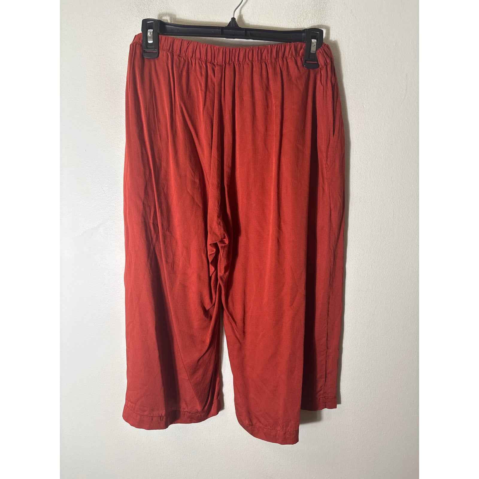 Neu Nomads Orangy Red Pull On Wide Leg Capri Pants Sz M