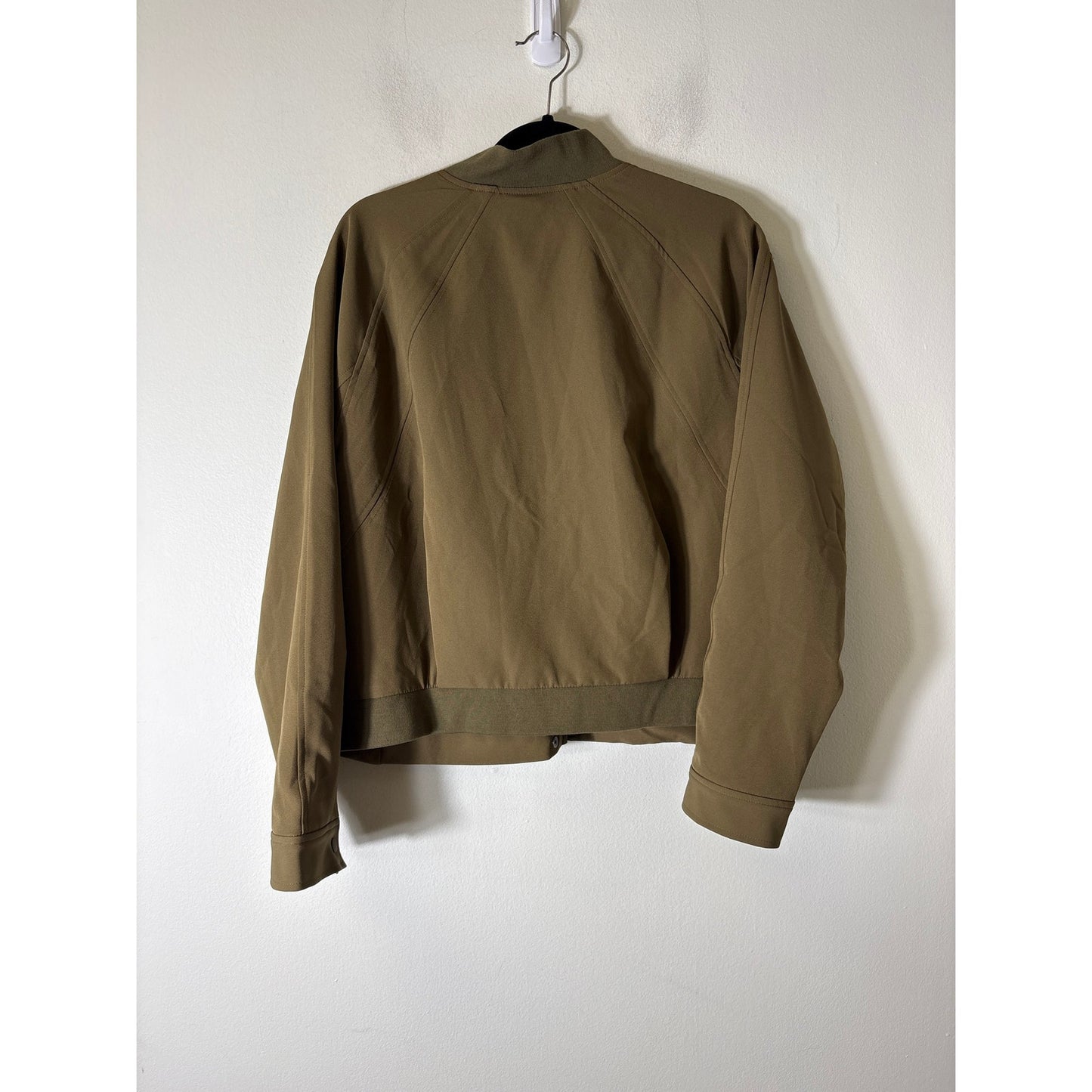 Athleta Army Green Long Sleeve Zip Up Jacket Sz L