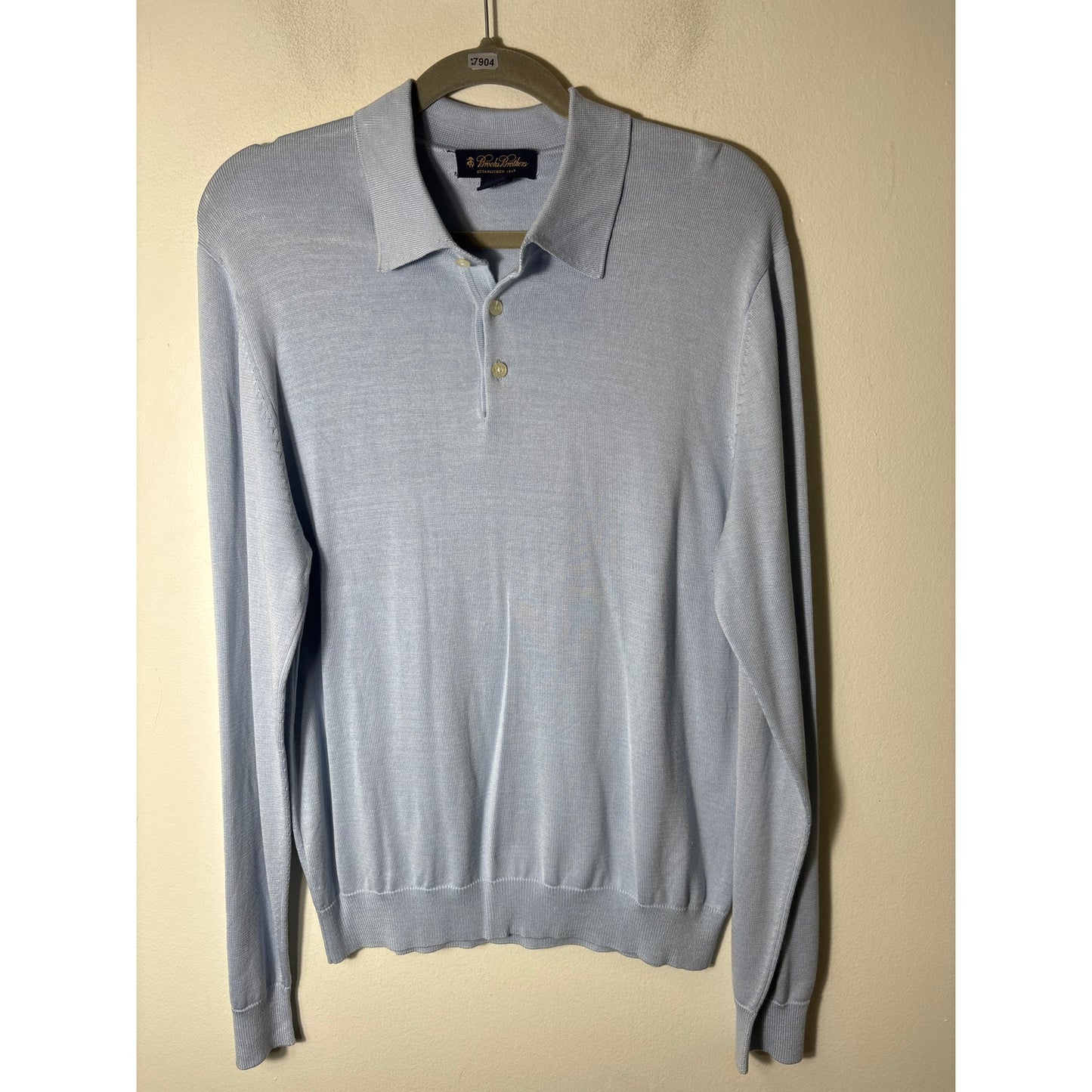 Mens Brooks Brothers Blue Silk Sweater Sz M