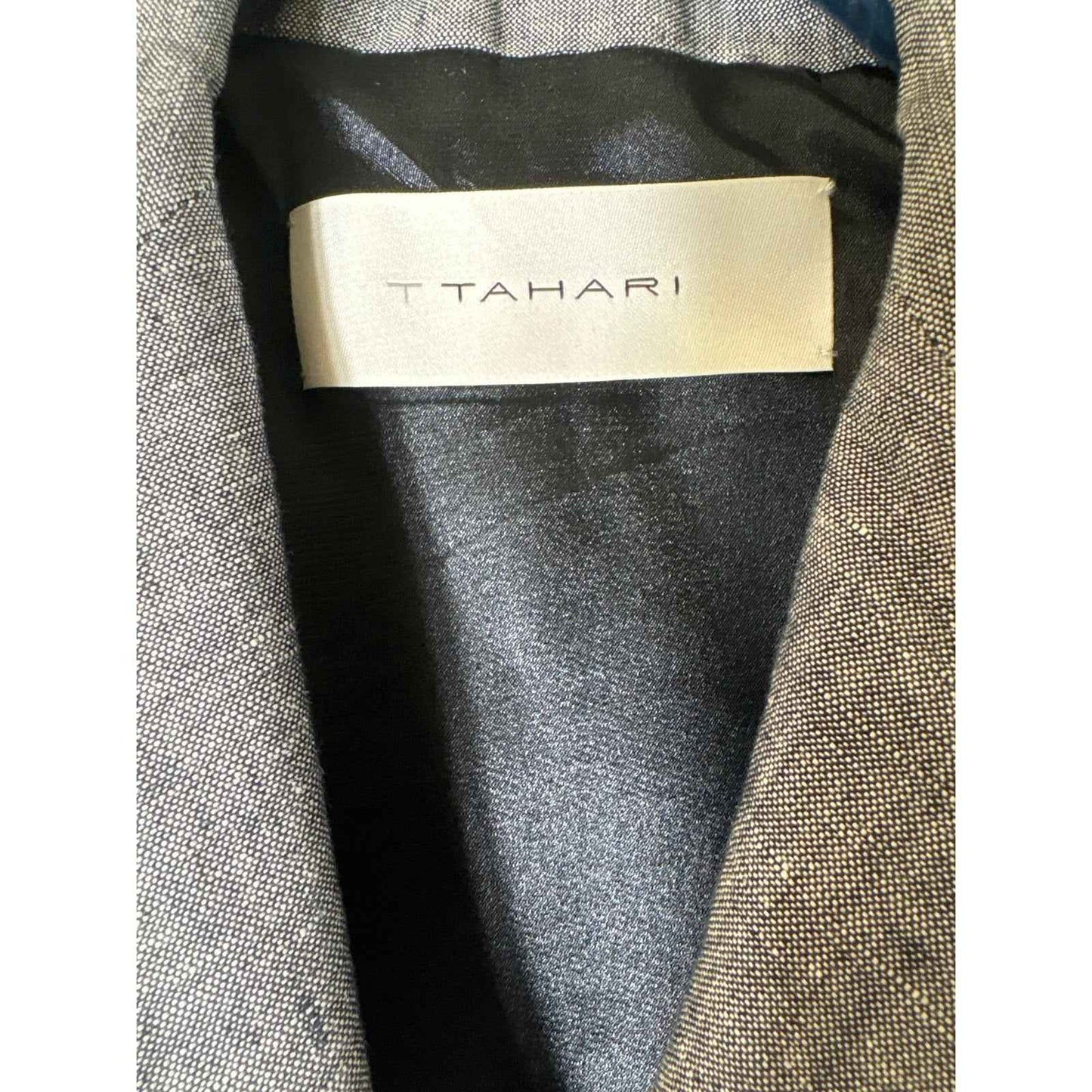 Tahari Gray Long Sleeve Snap Front Blazer Sz 0