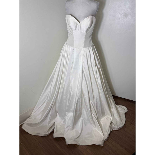 Antique White Strapless Satin Gown Sz 4 from Diane's Formal Affair