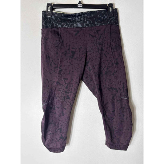 Lululemon Black and Plum Cropped Leggings sz 6