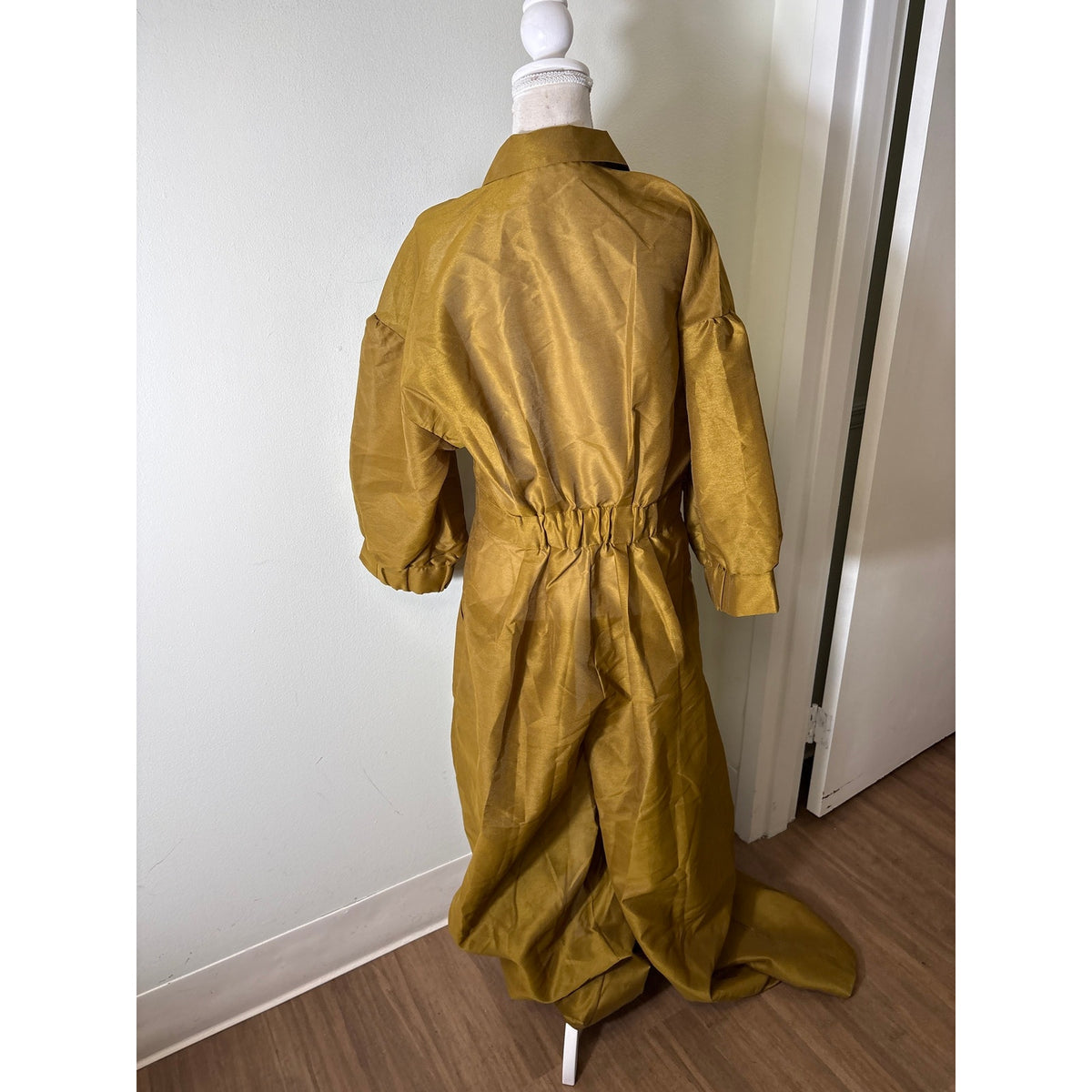 B. Freedom Green Structured Puff Sleeve Jumpsuit Sz XL