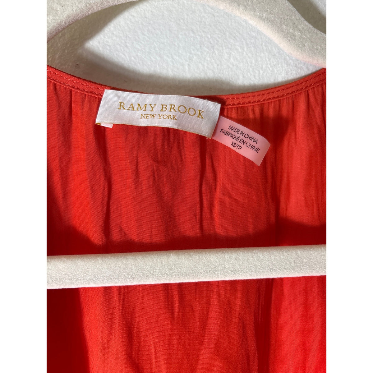 Ramy Brook Orange Waist Gathered Sleeveless Top Sz XS