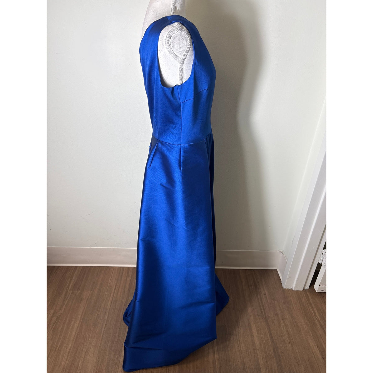 Teri Jon Cobalt Blue One Shoulder Ball Gown Sz 10
