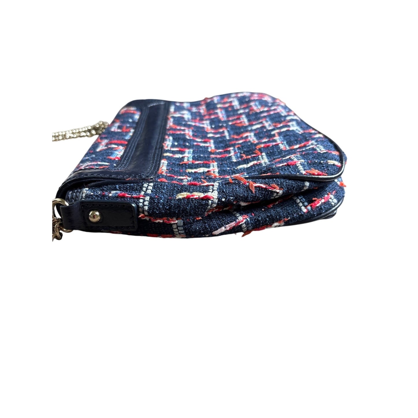 Kate Spade Red White & Blue Foldover Chain Shoulder Bag Sz 11"x8"