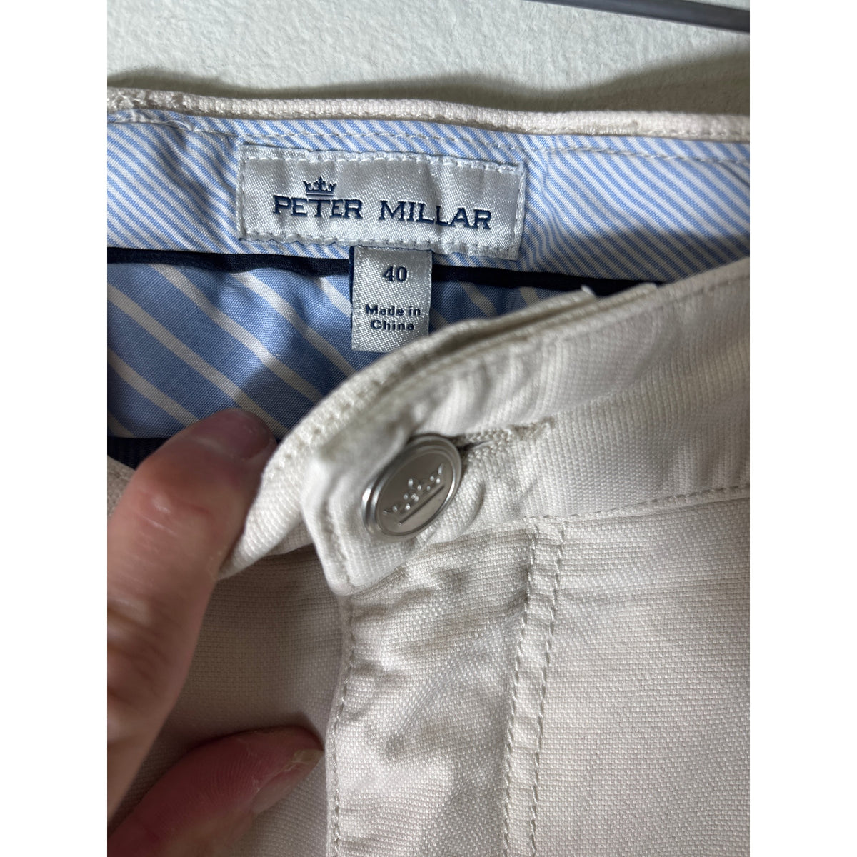 Mens Peter Millar Cream Denim Slacks Sz 40