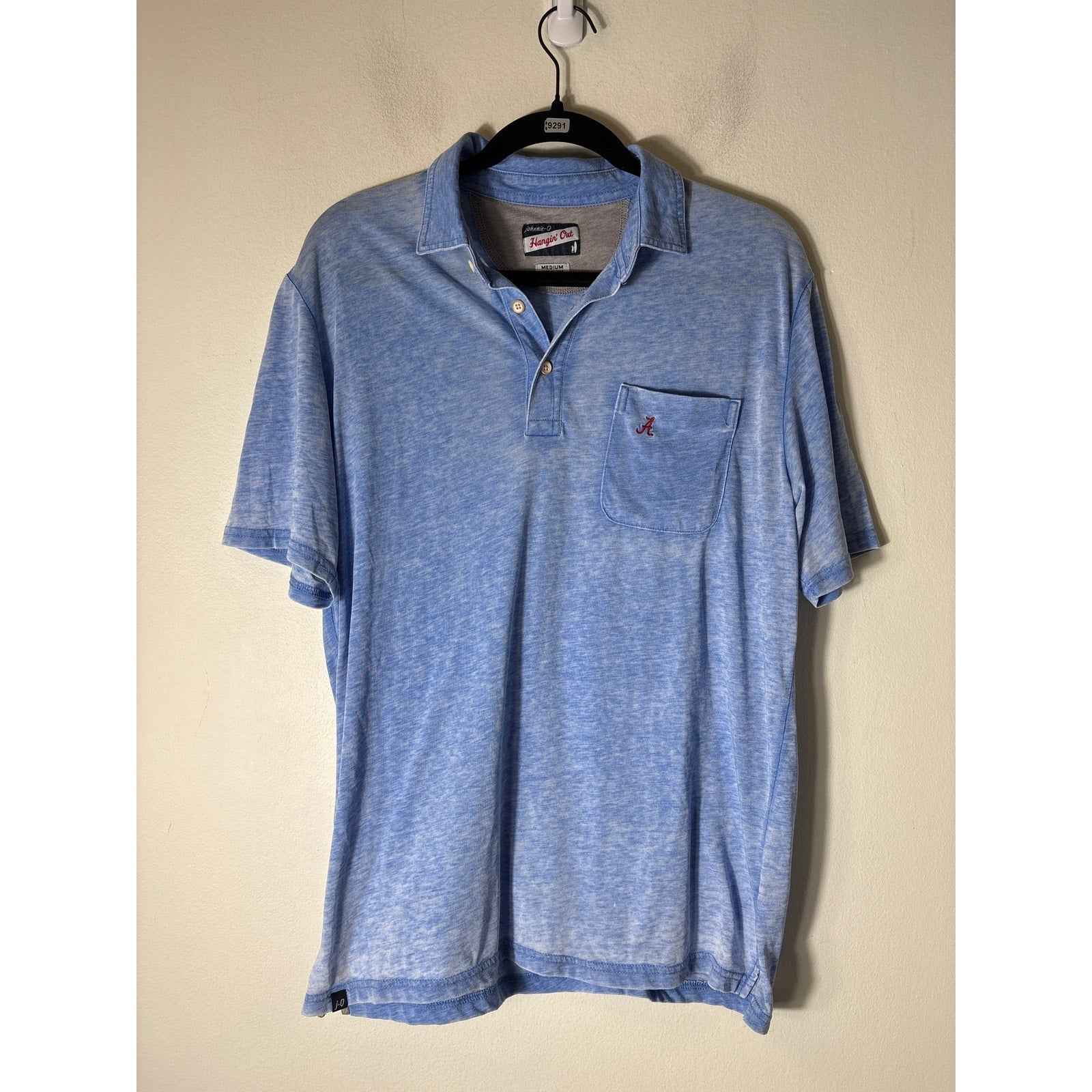 Mens Jonnie-O Blue Short Sleeve Alabama Polo Style Shirt Sz M