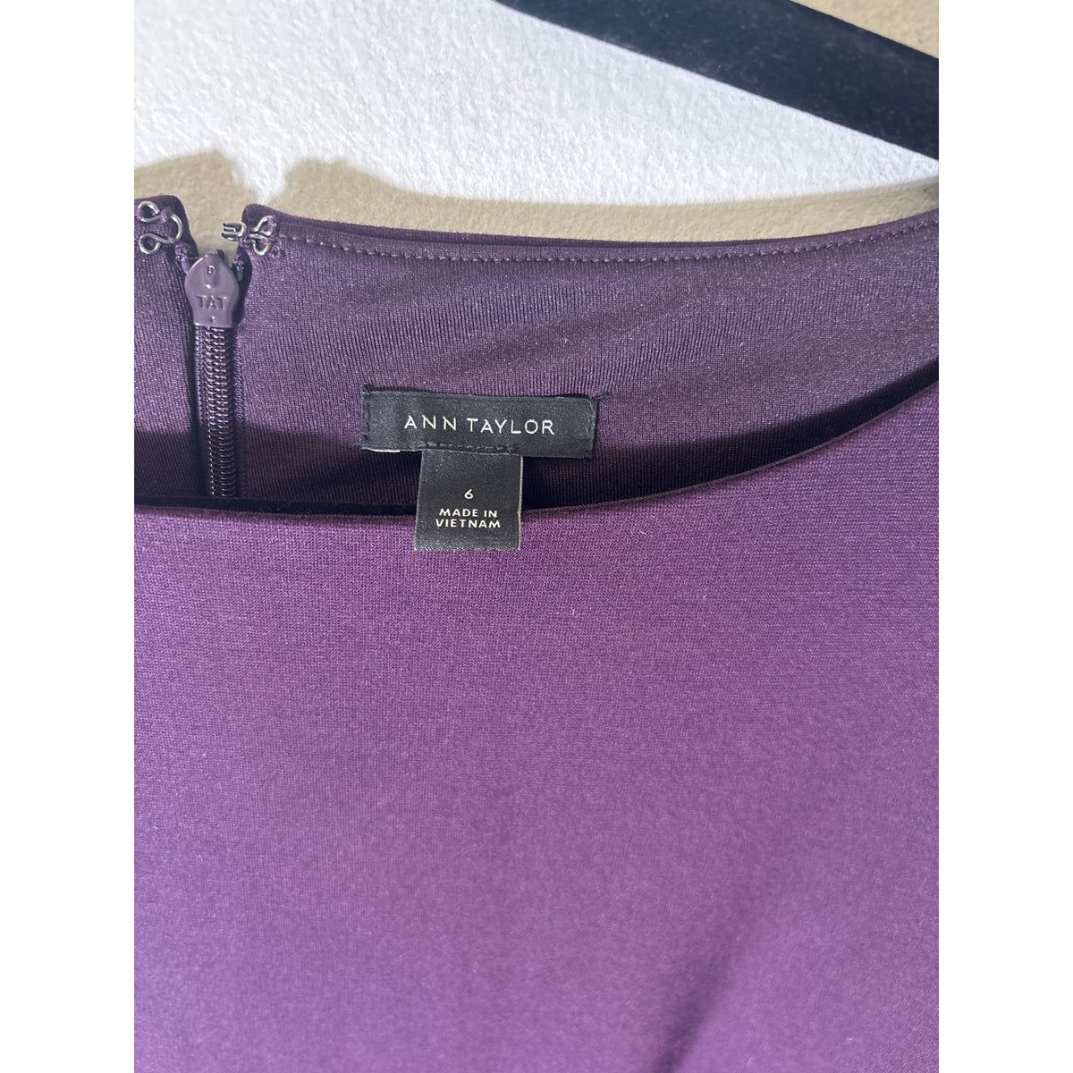 Ann Taylor Plum Long Sleeve Midi Dress Sz 6