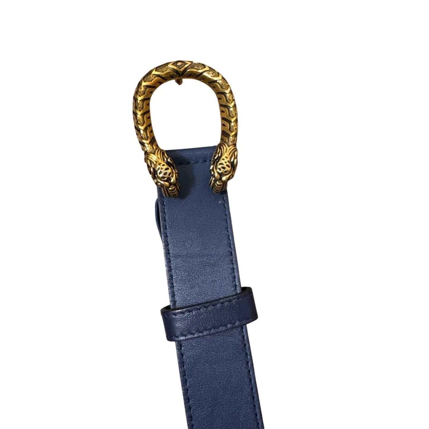 Gucci Dionysus Navy Leather Belt Sz 36"