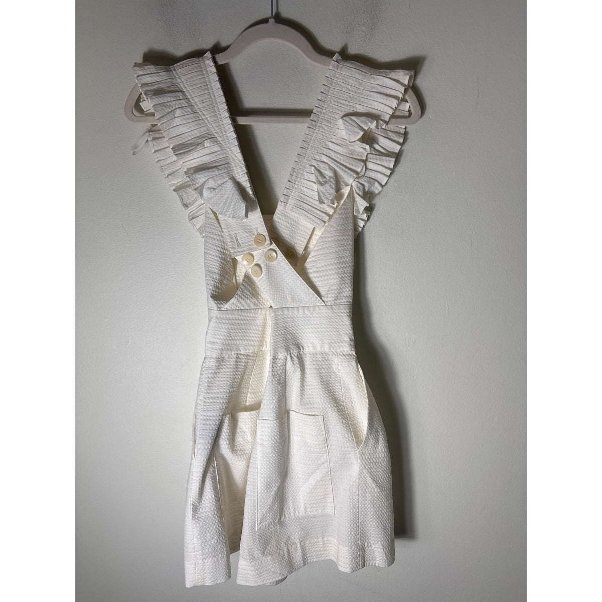 tibi NY Off White Romper with Criss Cross Back Sz 00