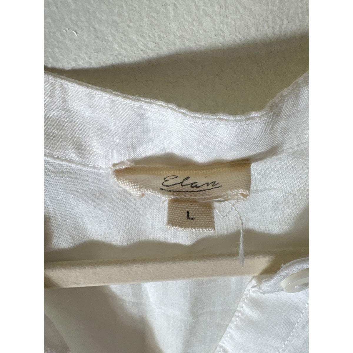 Elan White Gauzy Drawstring Waisted Dress Sz L