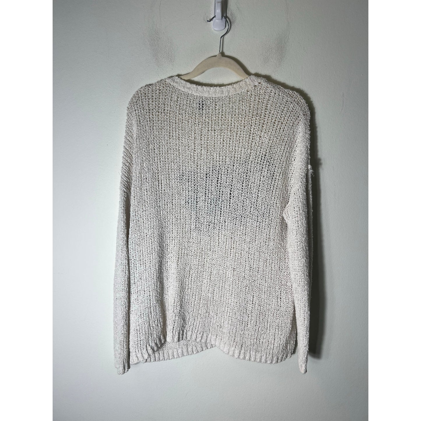 Aerie Off White Knit Long Sleeve Surf Sweater Sz S