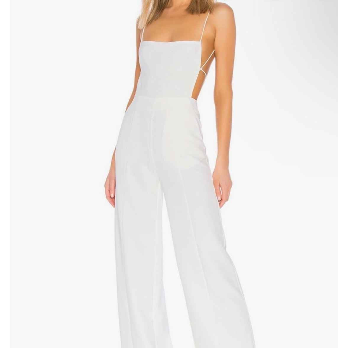 NBD White Strappy Jumpsuit Sz S