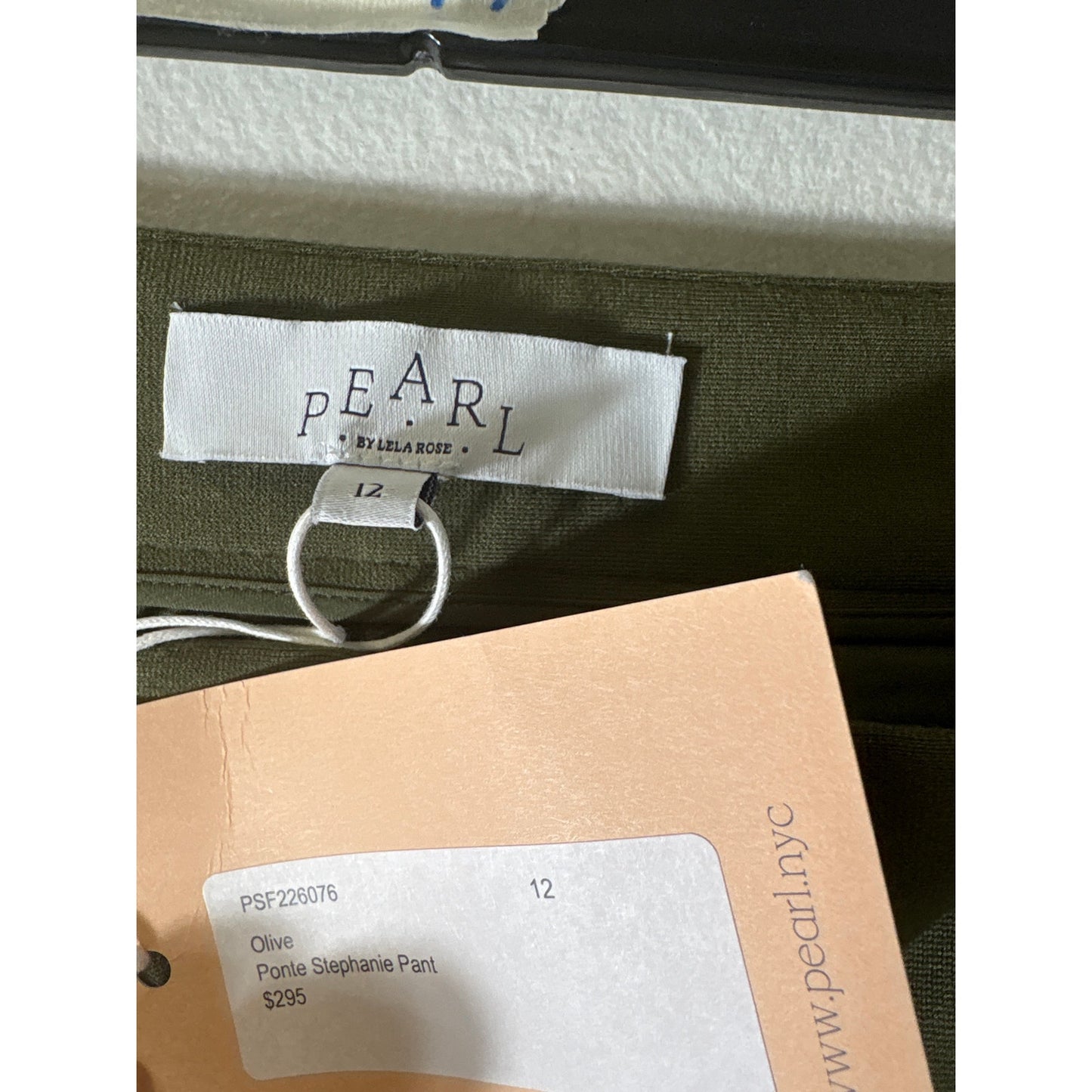 NWT Pearl by Lela Rose Olive Ponte Stephanie Pant Sz 12