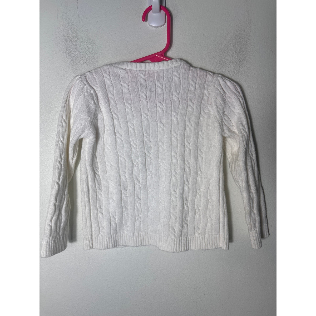 Girls VIntage J. Khaki Kids White Knit long Sleeve Sweater Sz 2T