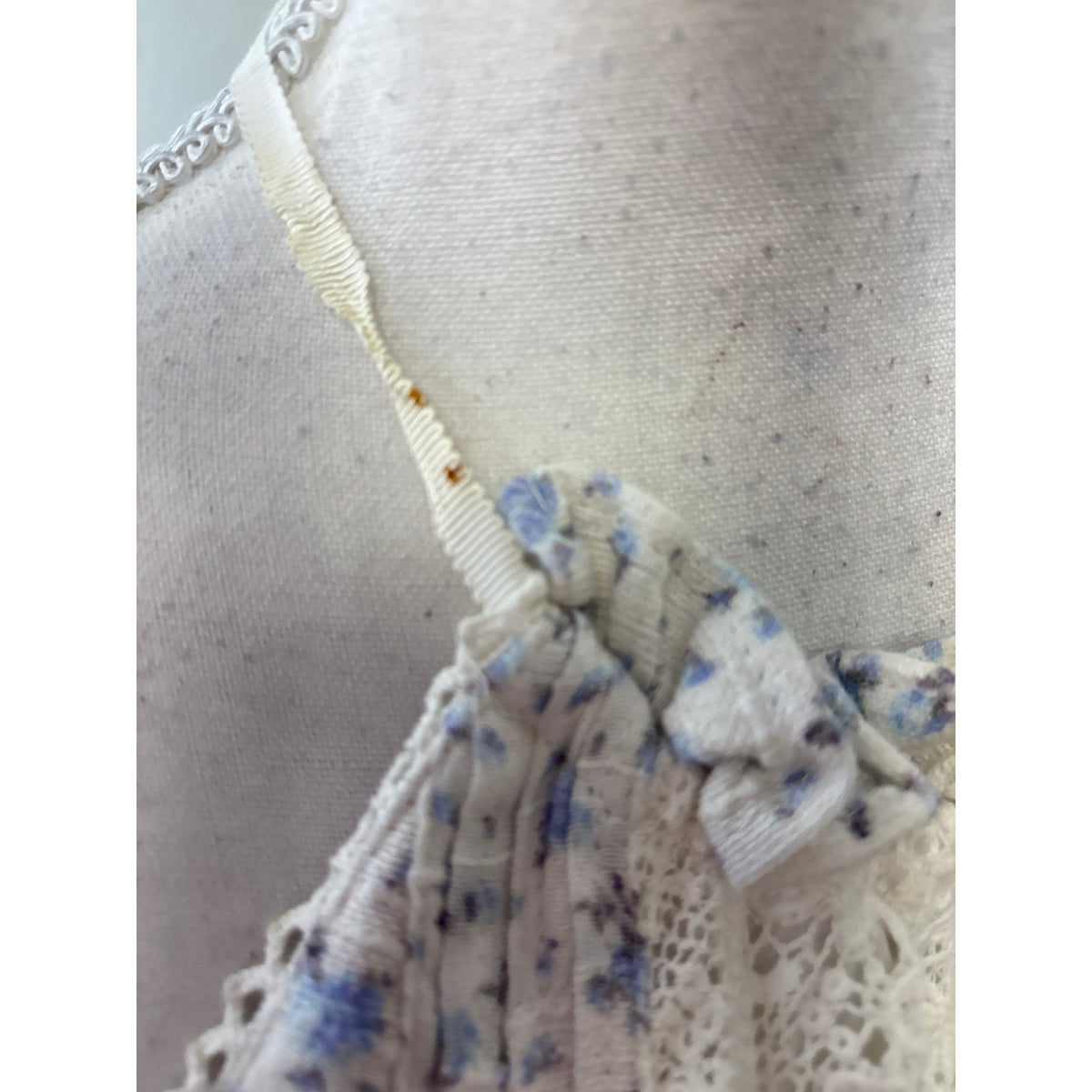Love Shack Fancy Blue Floral Side Backless Cotton Dress Sz M