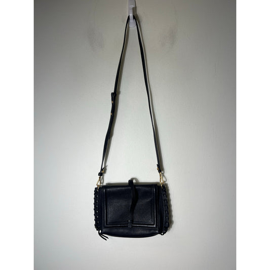 Annabell Ingall Australia Black Pebbled Leather Crossbody Bag